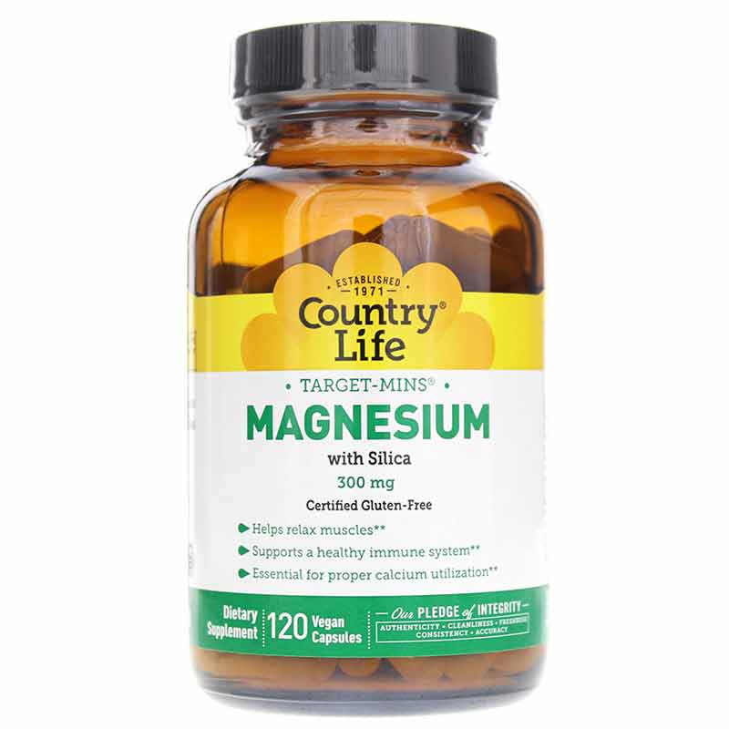 Magnesium Caps 300 Mg, 120 Vegan Capsules, by Country Life
