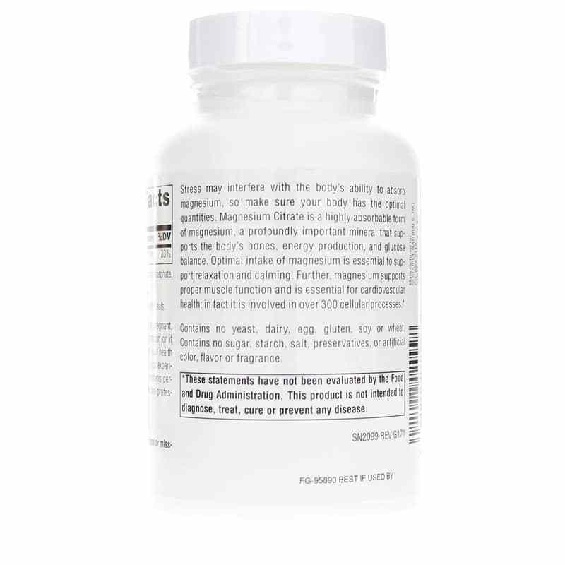 Magnesium Citrate 133 Mg, 90 Capsules, by Source Naturals, image #3