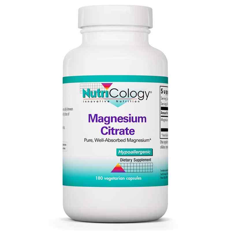 Magnesium Citrate, 180 Veg Capsules, by Nutricology