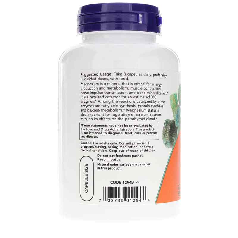 Magnesium Citrate Capsules, 120 Veg Capsules, by NOW Foods, image #3