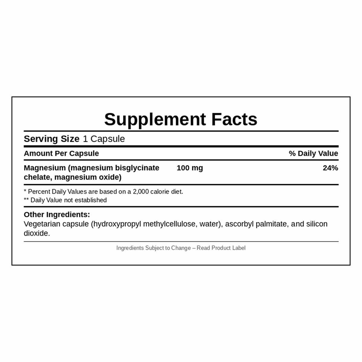 Magnesium Glycinate Complex, 100 Veg Capsules, by SFI Health