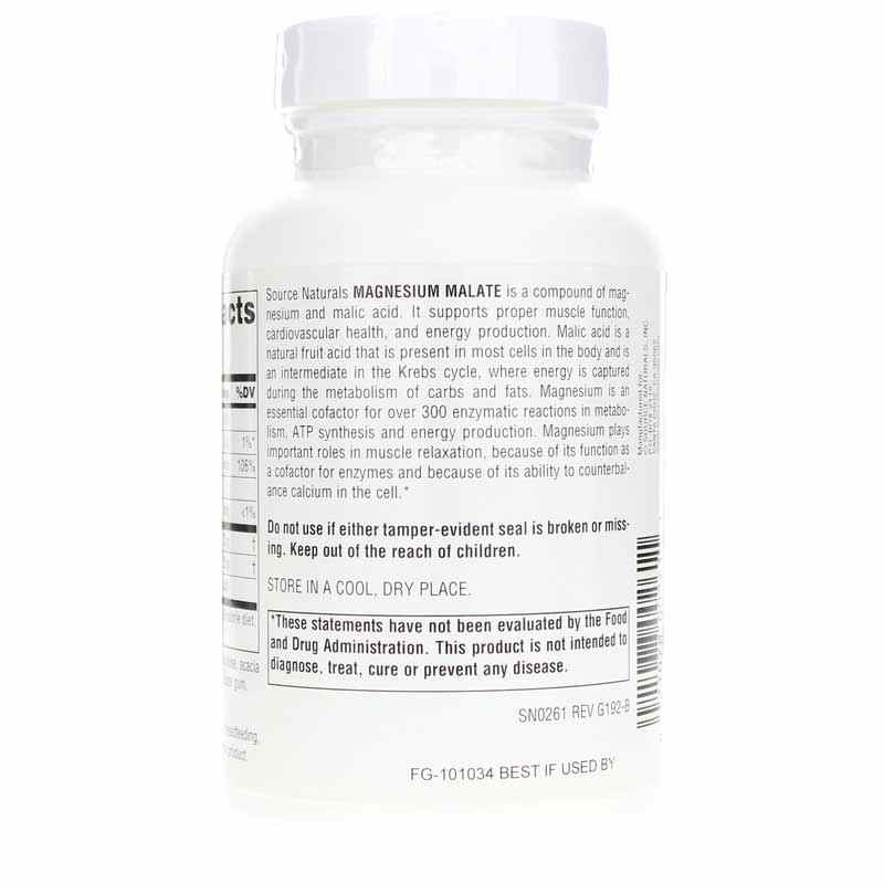 Magnesium Malate, 90 Tablets, by Source Naturals, image #3