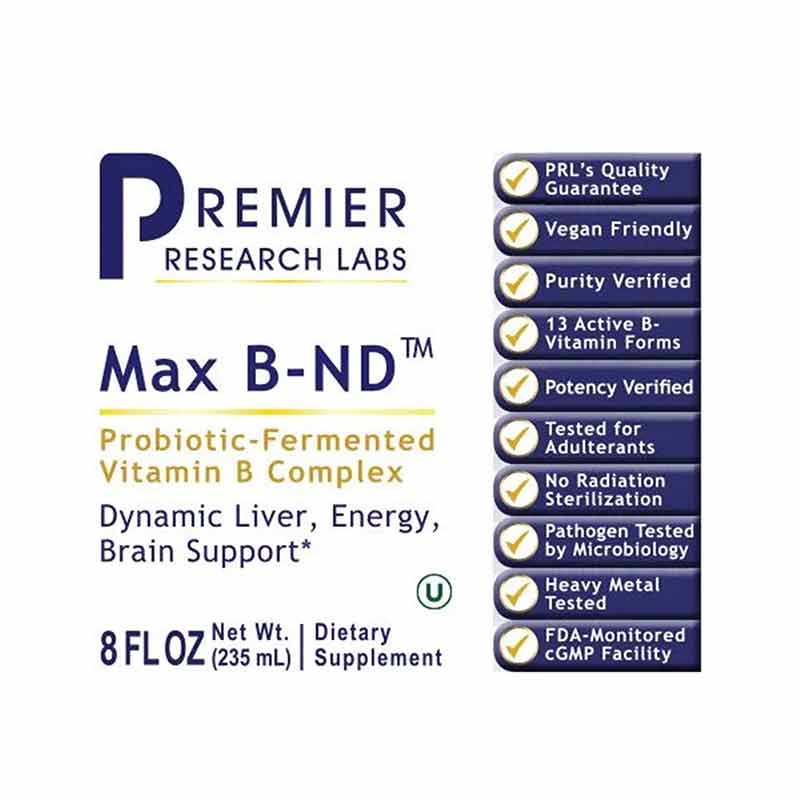 Max B-ND B Vitamin Complex, 8 Oz, by Premier Research Labs, image #2