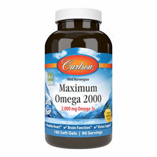 Maximum Omega 2000, 180 Softgels, by Carlson Labs