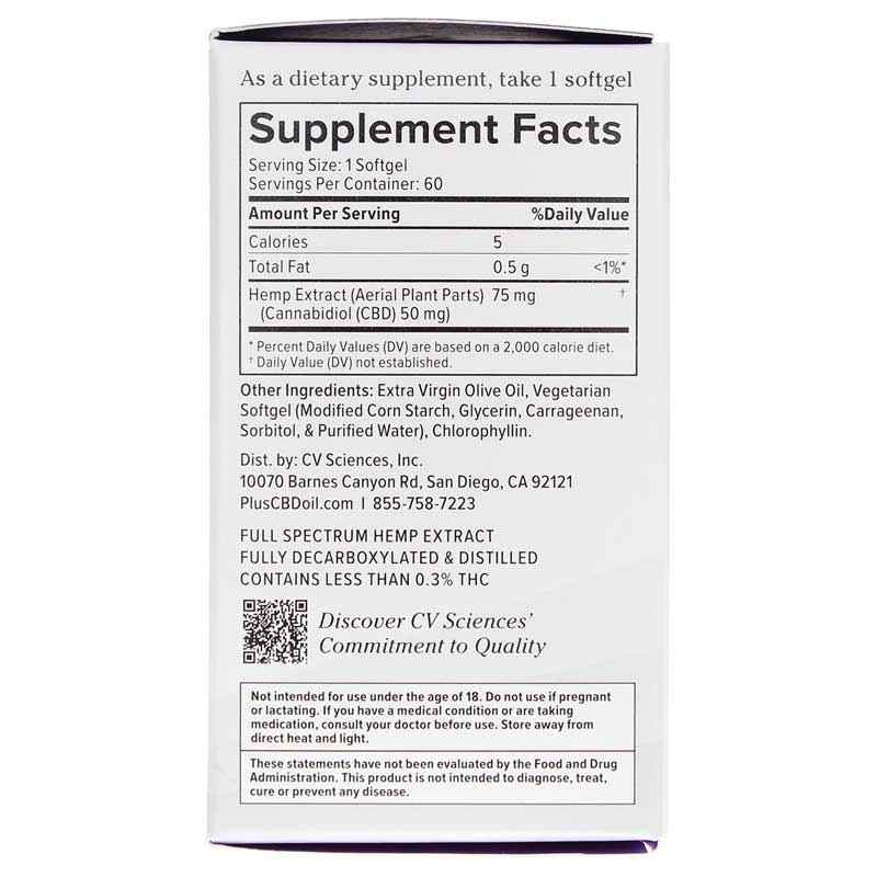 Maximum Strength Hemp Extract Softgels 50 Mg, 60 Softgels, by PlusCBD Oil, image #2
