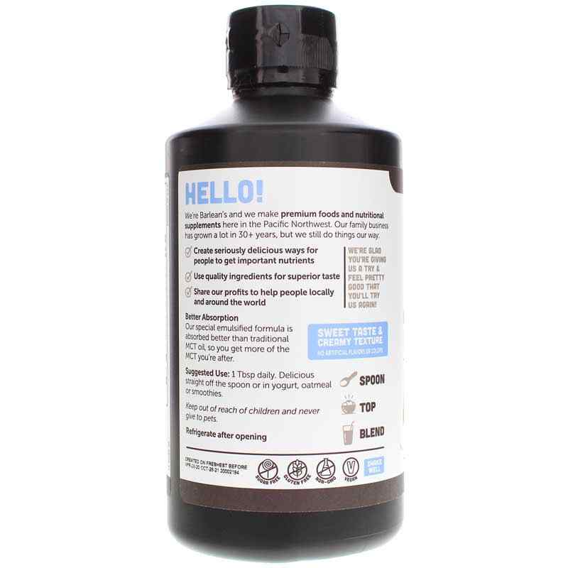 MCT Oil Coconut Flavor, Vegan Formula, by Barleans Organic Oils, image #3