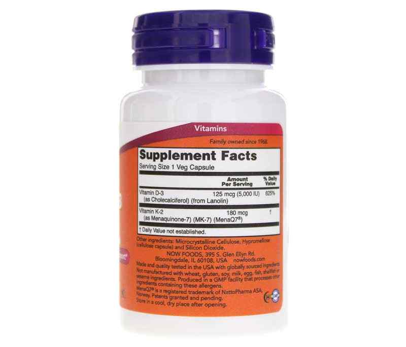 Mega D3 & MK-7, 60 Veg Capsules, by NOW Foods, image #2
