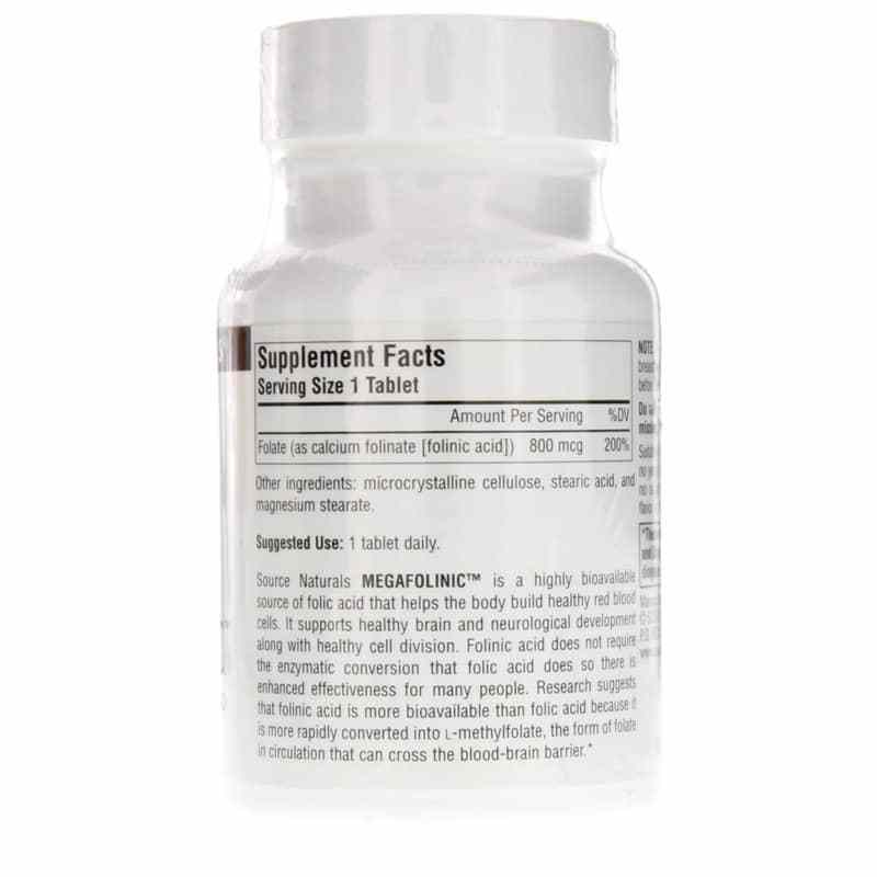 MegaFolinic 800 Mcg, 120 Tablets, by Source Naturals, image #2