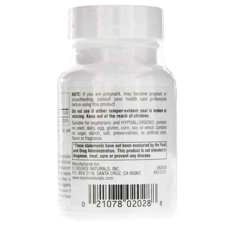 MegaFolinic 800 Mcg, 120 Tablets, by Source Naturals, image #3