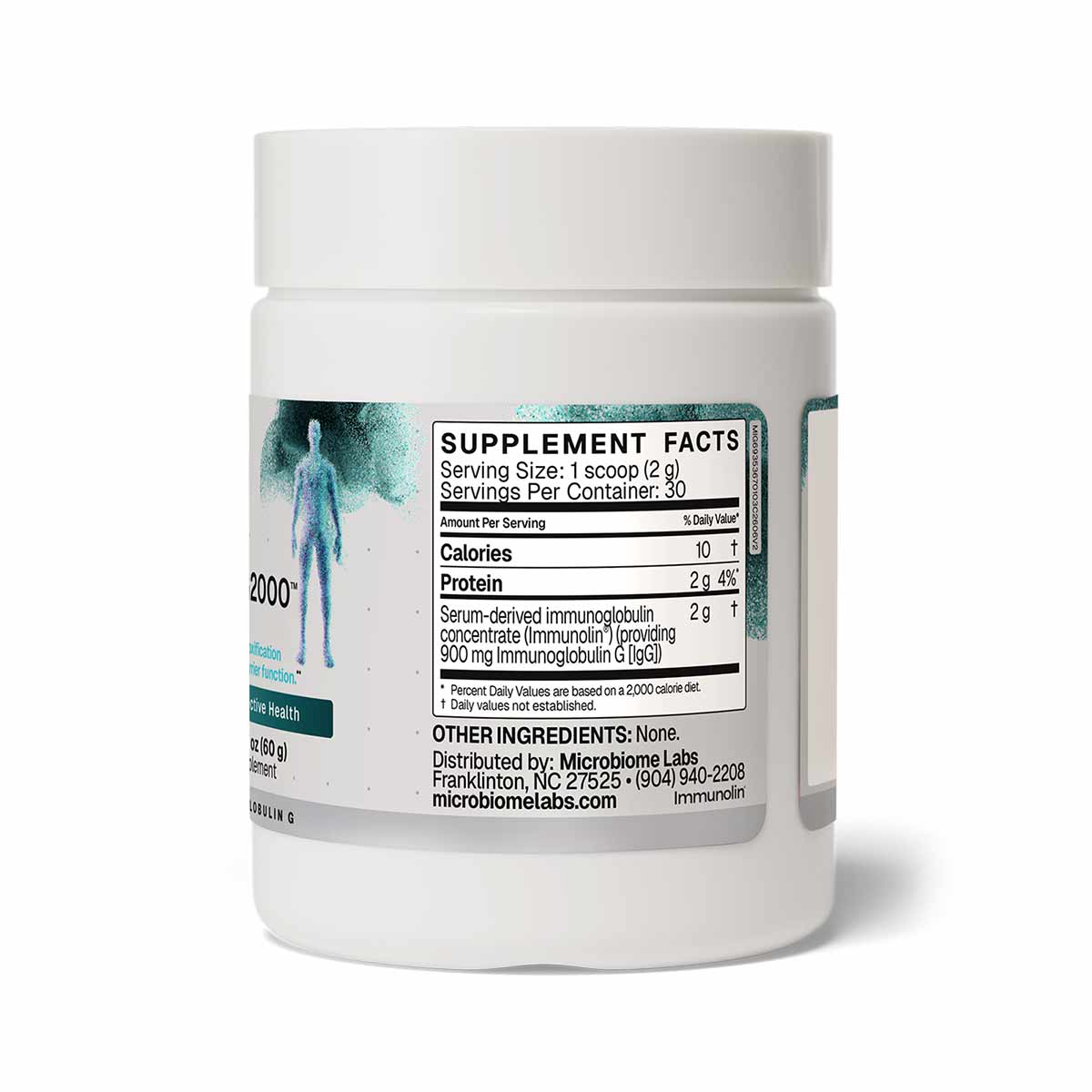 Mega IgG2000 Powder, 2.1 Oz, by Microbiome Labs