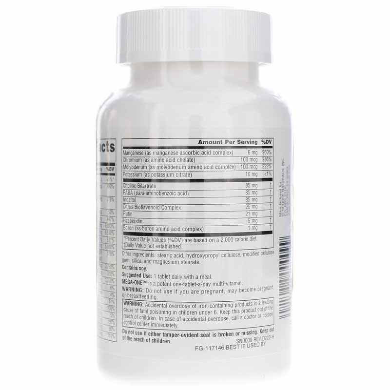 Mega-One Multiple with Iron, 90 Tablets, by Source Naturals, image #3