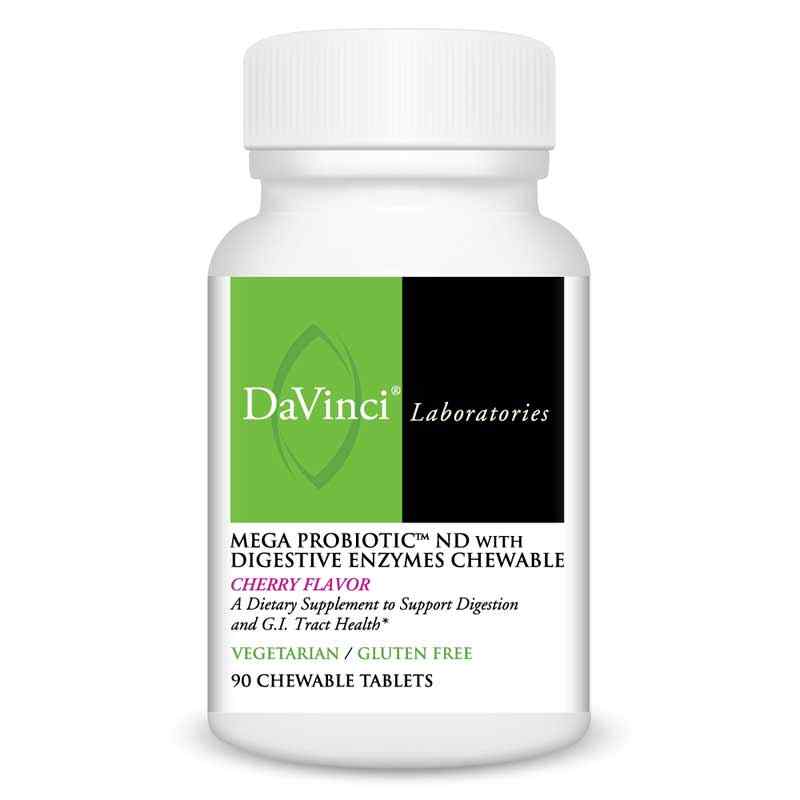 Mega Probiotic-ND with Digestive Enzymes Chewable, Cherry, by DaVinci Labs
