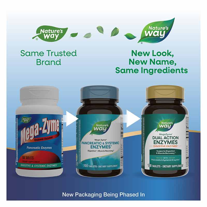 Mega-Zyme 10x Strength Pancreatic Enzymes, 100 Tablets, by Natures Way, image #3