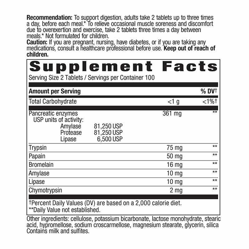 Mega-Zyme 10x Strength Pancreatic Enzymes, 200 Tablets, by Natures Way, image #2
