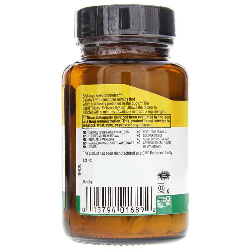 Melatonin 3 Mg, by Country Life, image #3