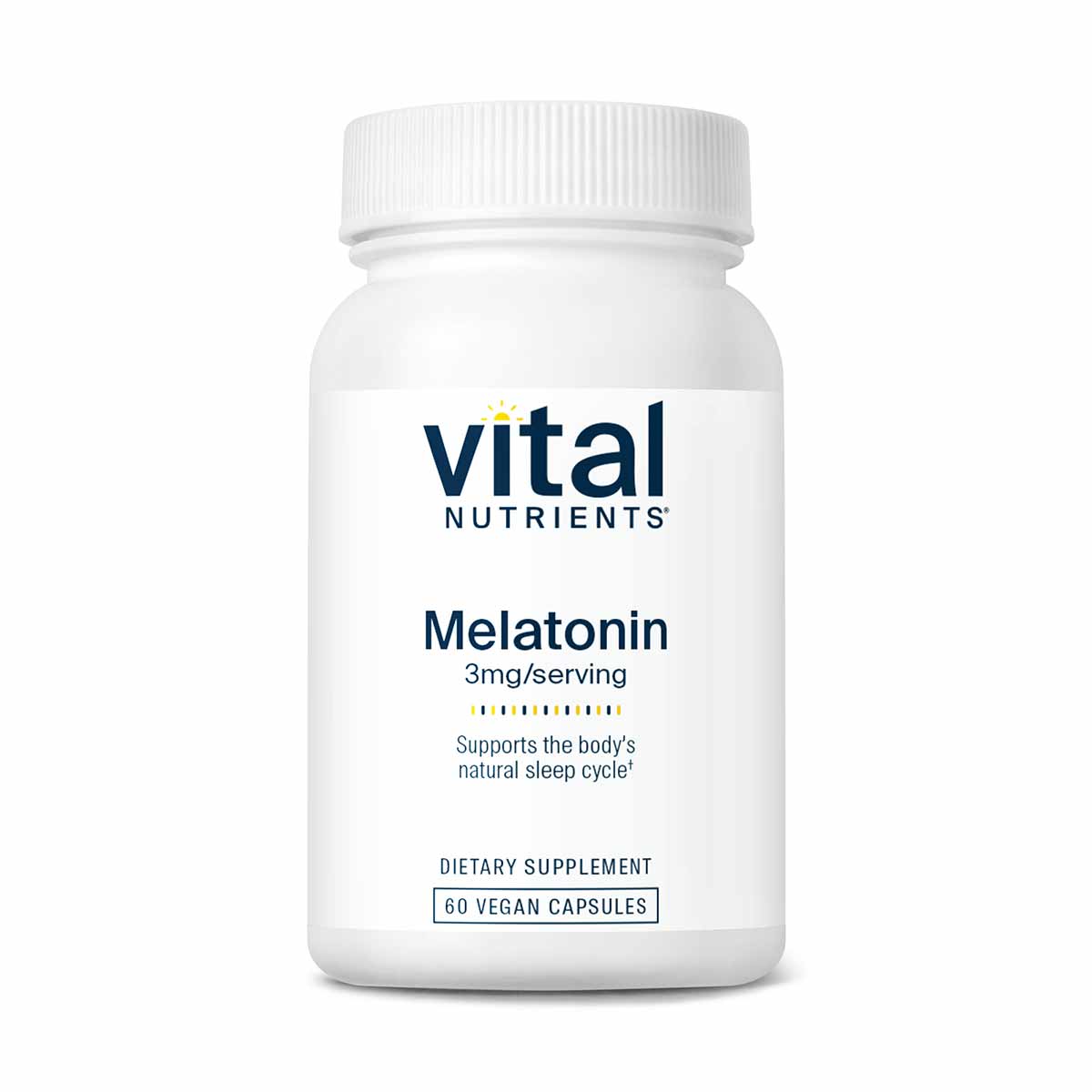 Melatonin 3 Mg, 60 Veg Capsules, by Vital Nutrients