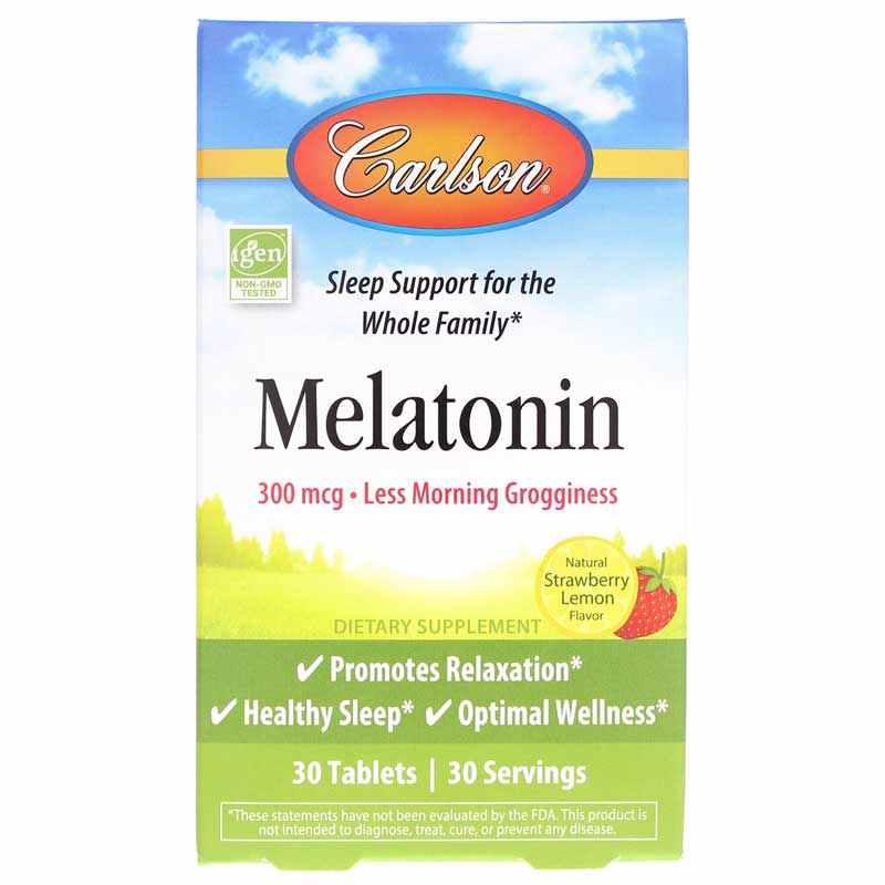 Melatonin 300 Mcg, 30 Tablets, by Carlson Labs