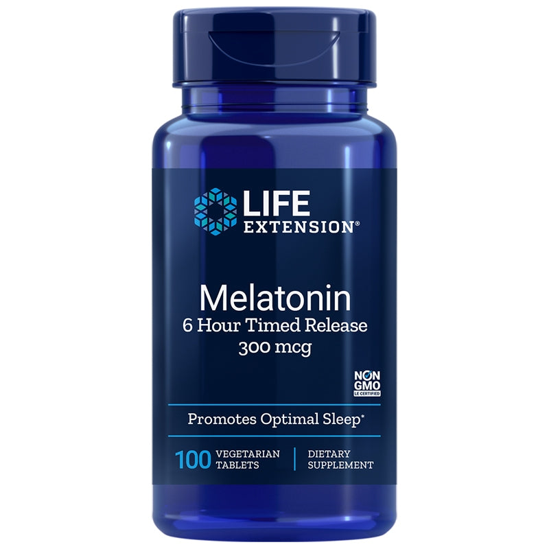 Melatonin 6 Hour Timed Release 300 Mcg, by Life Extension