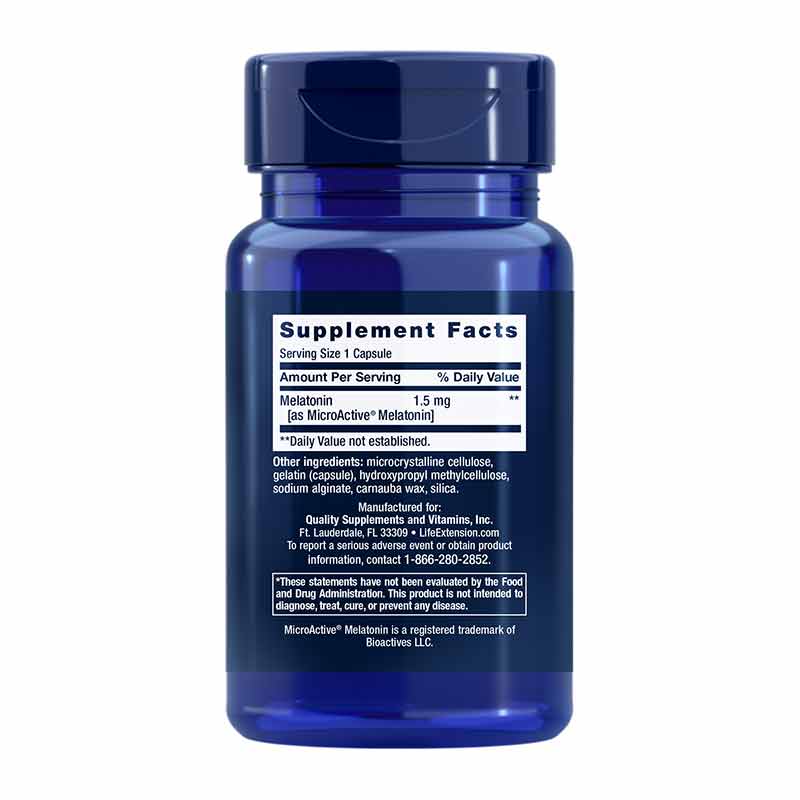 Melatonin, 60 Vegetarian Capsules, by Life Extension, image #2