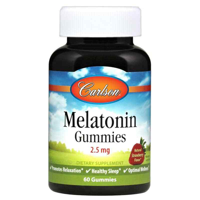 Melatonin Gummies 2.5 Mg with Natural Strawberry Flavor, by Carlson Labs