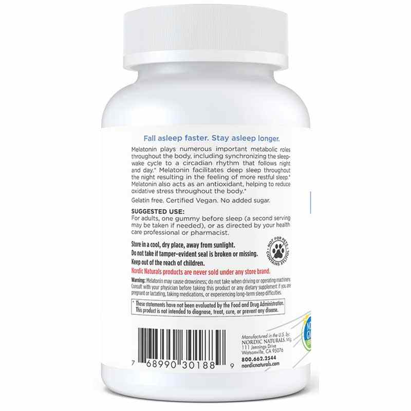 Melatonin Gummies Zero Sugar, 120 Gummies, by Nordic Naturals, image #3