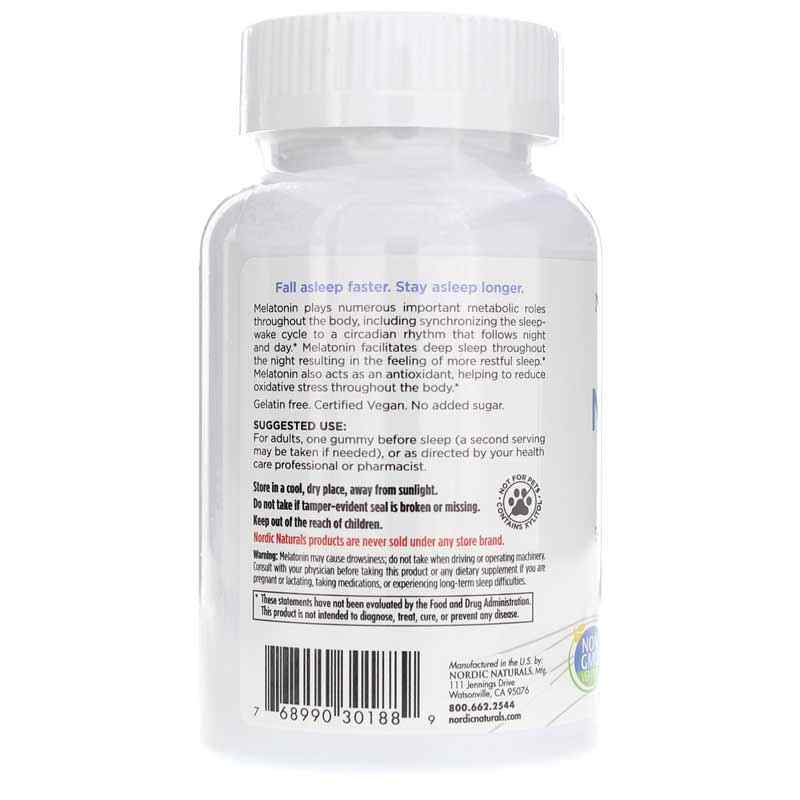 Melatonin Gummies Zero Sugar, 60 Gummies, by Nordic Naturals, image #3