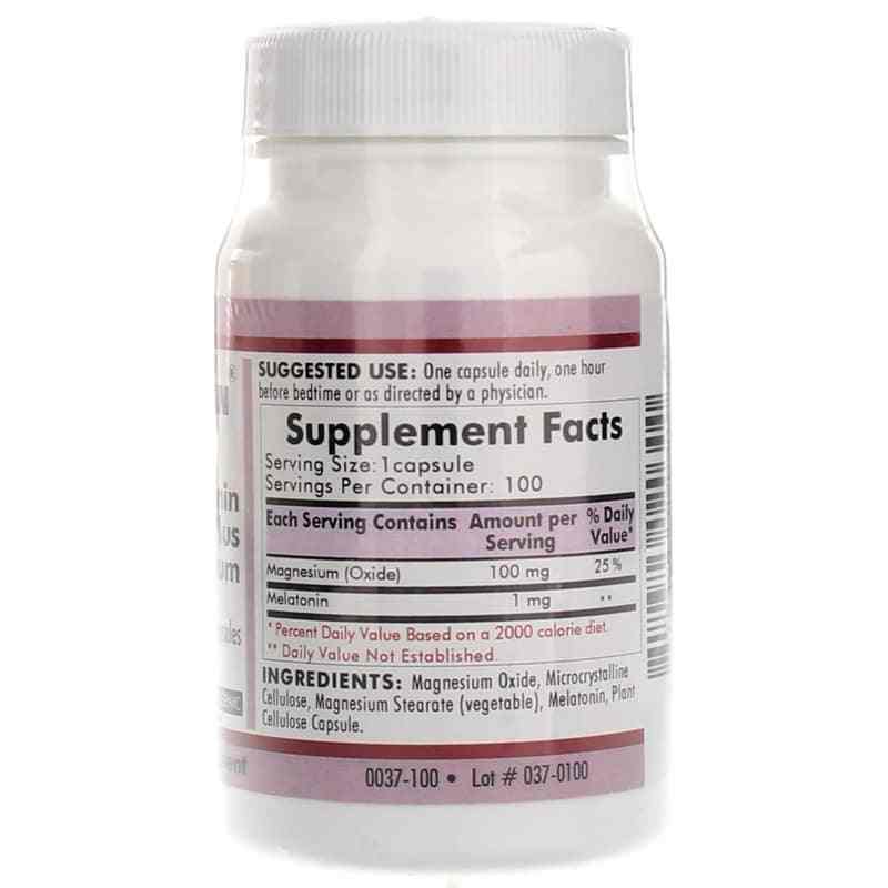 Melatonin Plus Magnesium, 100 Capsules, by Kirkman, image #2