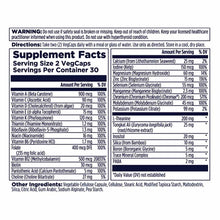 Supplement Facts label for Men 18+ Multivitamin by Kal showing serving size, ingredients, and nutritional information on whit