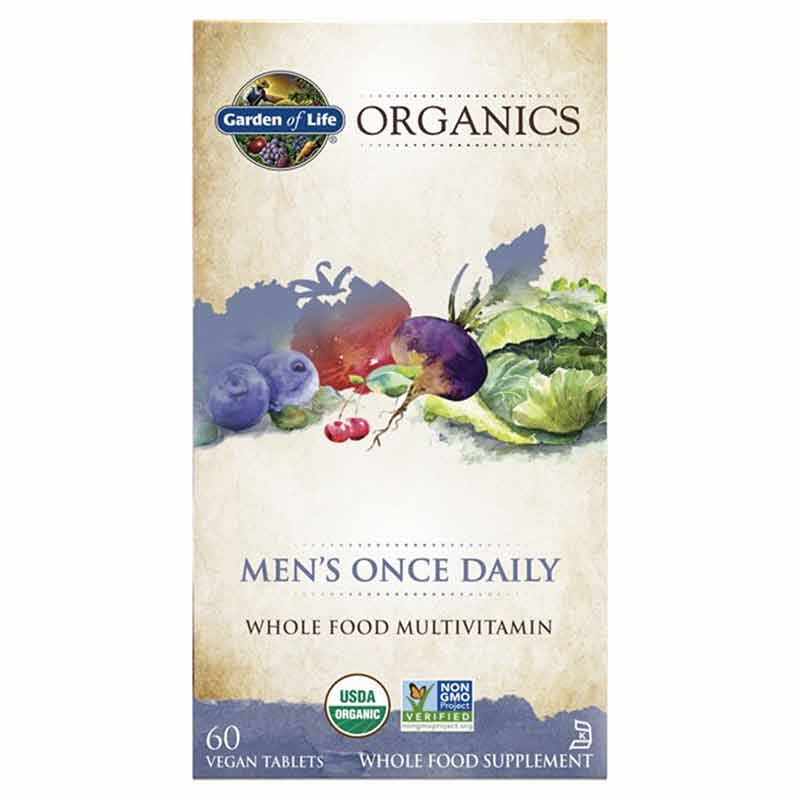 Men's Once Daily Whole Food Multivitamin, 60 Veg Tablets, by Garden of Life mykind Organics