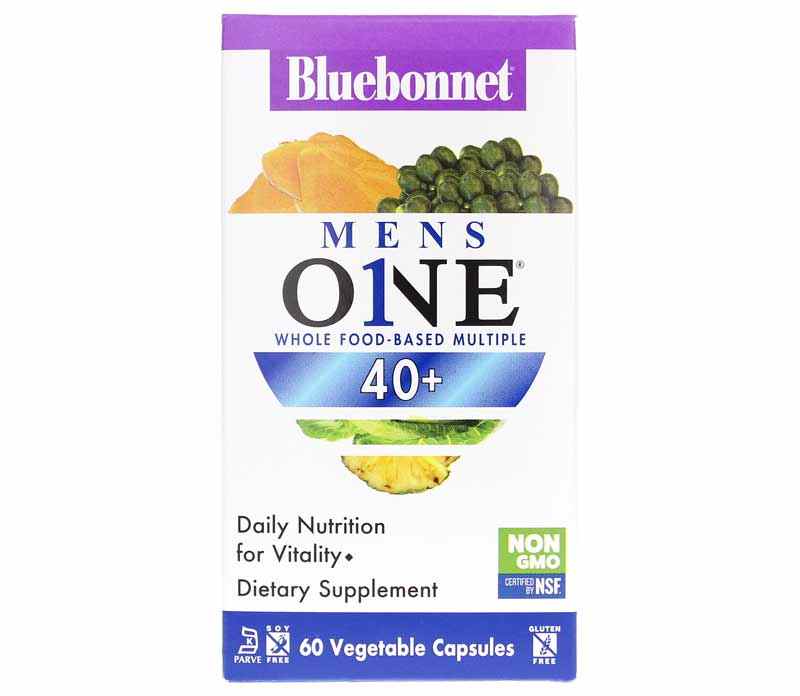 Men's One 40+ Whole Food-Based Multiple, 60 Veg Capsules, by Bluebonnet