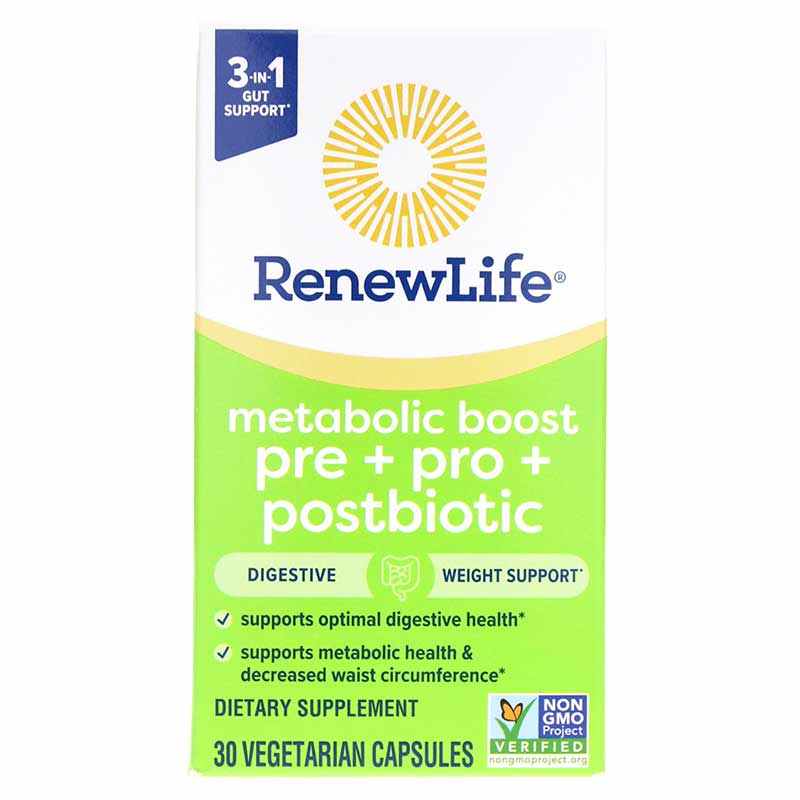 Metabolic Boost Pre + Pro + Postbiotic, 30 Veg Capsules, by Renew Life