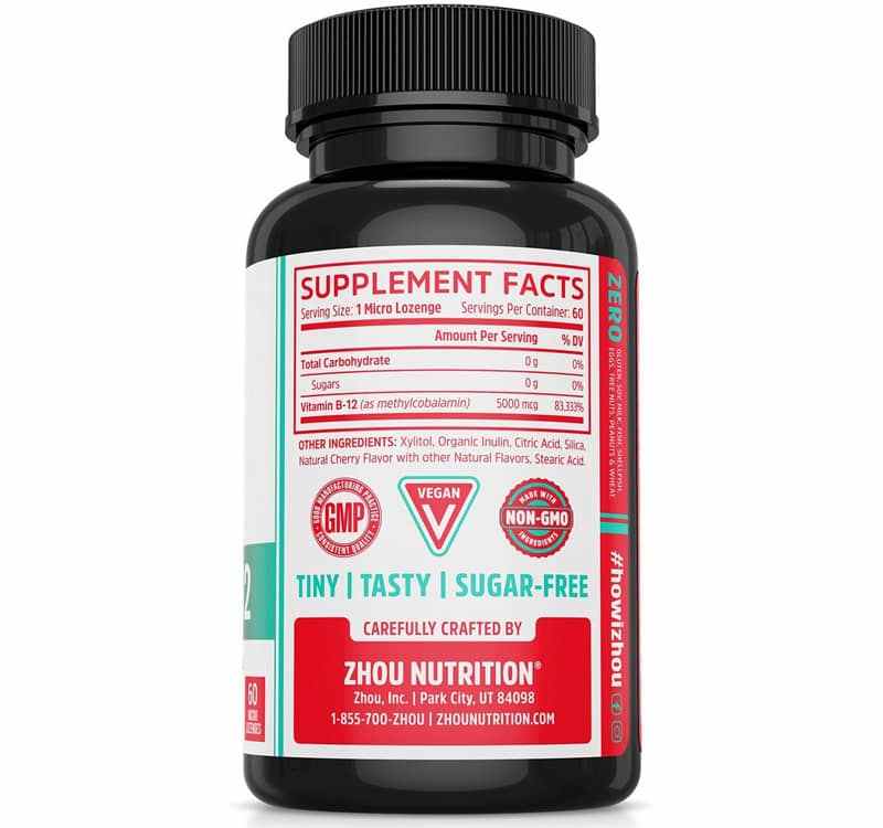 Methyl B-12 Bioactive Energy Sublingual, Cherry, by Zhou Nutrition, image #2