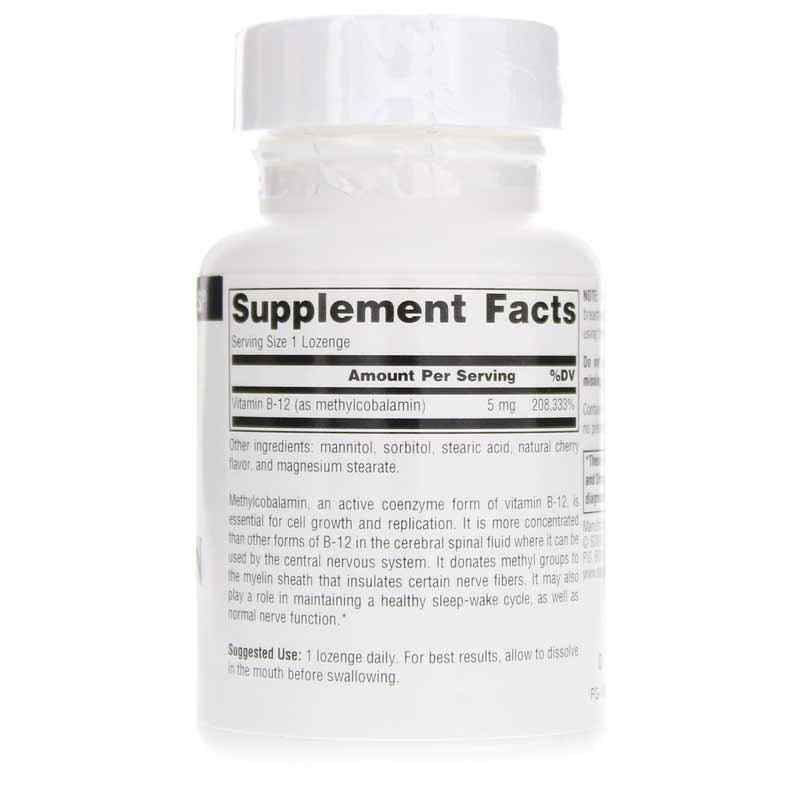 MethylCobalamin 5 Mg Vitamin B-12, 120 Lozenges, by Source Naturals, image #2