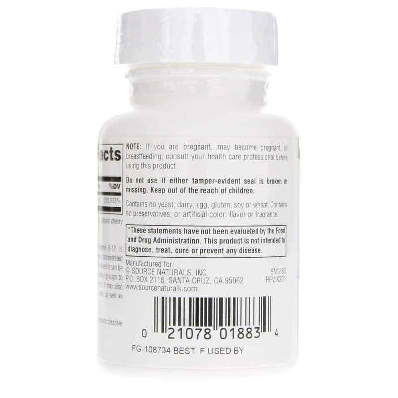 MethylCobalamin 5 Mg Vitamin B-12, 120 Lozenges, by Source Naturals, image #3