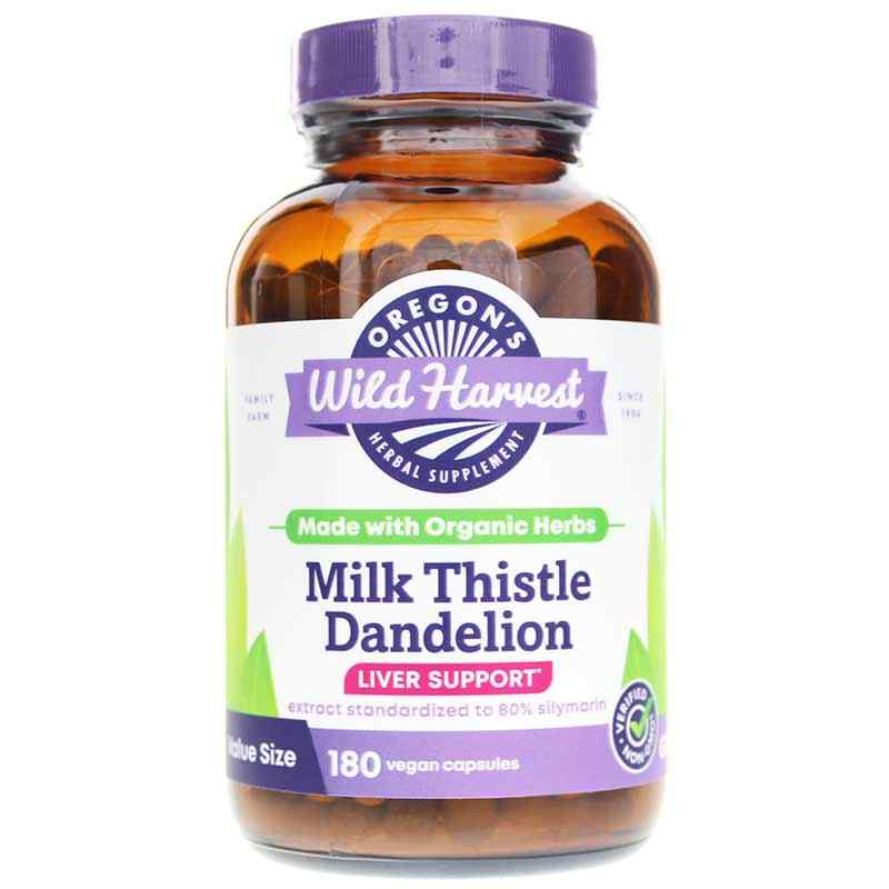 Milk Thistle Dandelion, 180 Veg Capsules, by Oregons Wild Harvest