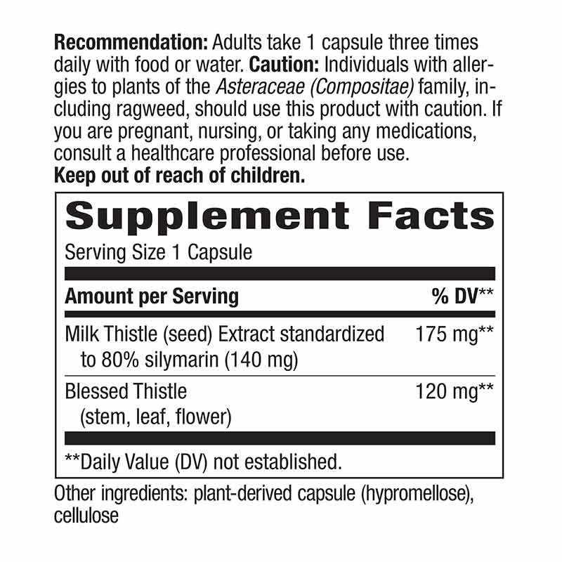 Milk Thistle Standardized, 120 Veg Capsules, by Natures Way, image #2