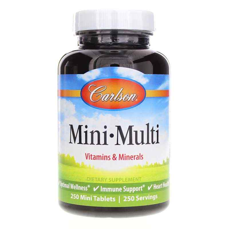 Mini Multi Vitamins & Minerals w/ No Added Iron, 250 Tablets, by Carlson Labs
