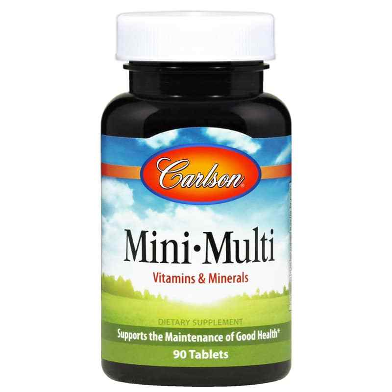 Mini Multi Vitamins & Minerals w/ No Added Iron, 90 Tablets, by Carlson Labs