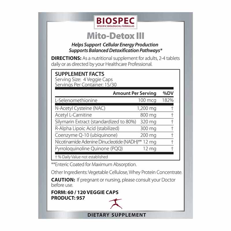 Mito-Detox III, 60 Veg Capsules, by BioSpec, image #2