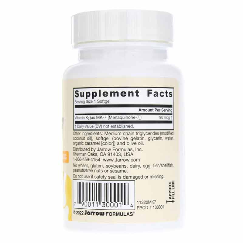 MK-7 Vitamin K2 90 Mcg, 60 Softgels, by Jarrow Formulas, image #2