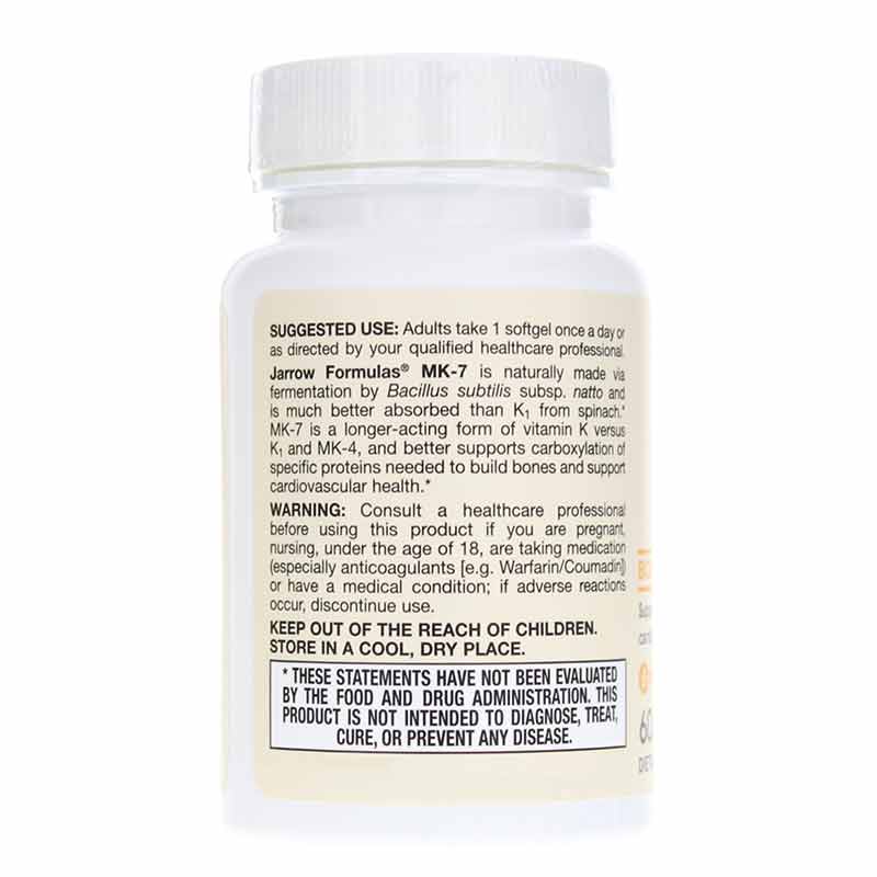 MK-7 Vitamin K2 90 Mcg, 60 Softgels, by Jarrow Formulas, image #3