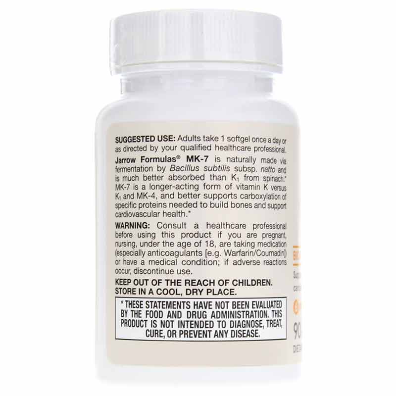 MK-7 Vitamin K2 90 Mcg, 90 Softgels, by Jarrow Formulas, image #3