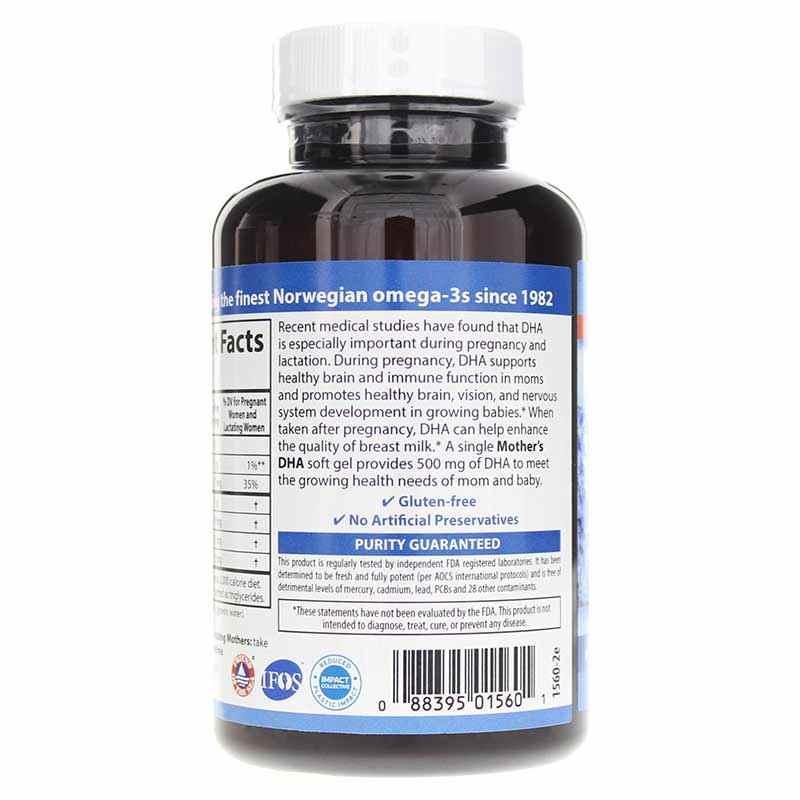 Mother's DHA 500 Mg, 60 Softgels, by Carlson Labs, image #3