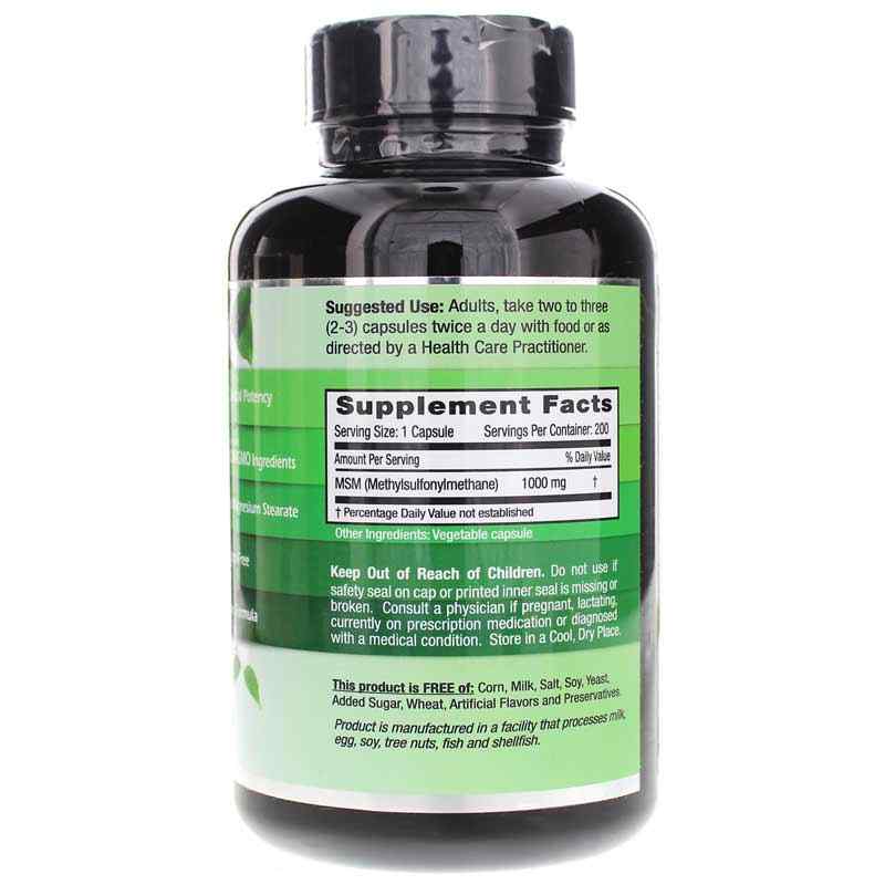 MSM 1000 Mg Vegetarian, 200 Capsules, by Emerald, image #2