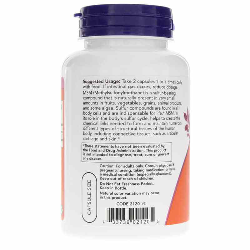 MSM Capsules 1000 Mg, 120 Capsules, by NOW Foods, image #3