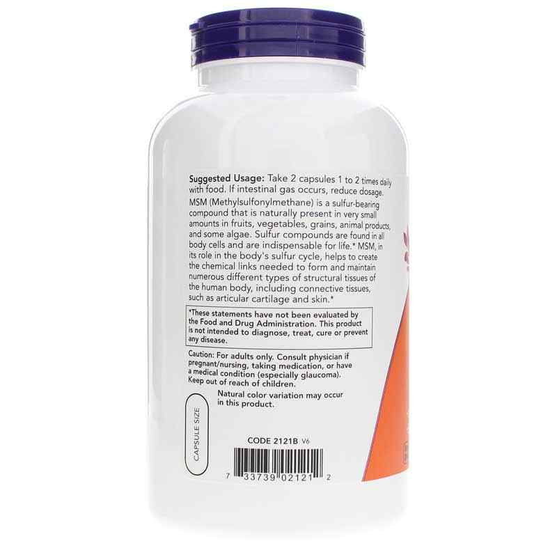MSM Capsules 1000 Mg, 240 Capsules, by NOW Foods, image #3