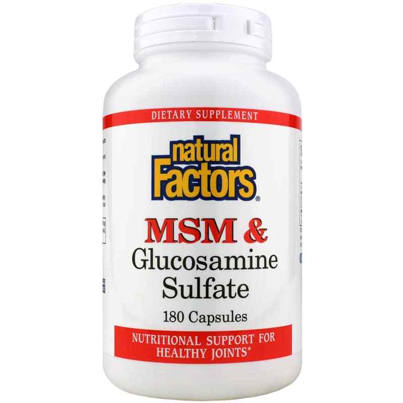 MSM & Glucosamine Sulfate, 180 Capsules, by Natural Factors
