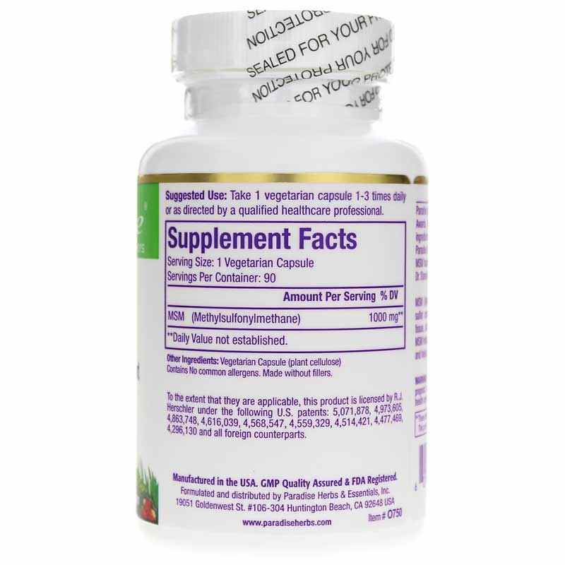 MSM Connective Tissue & Joint Support, 90 Veg Capsules, by Paradise Herbs, image #2