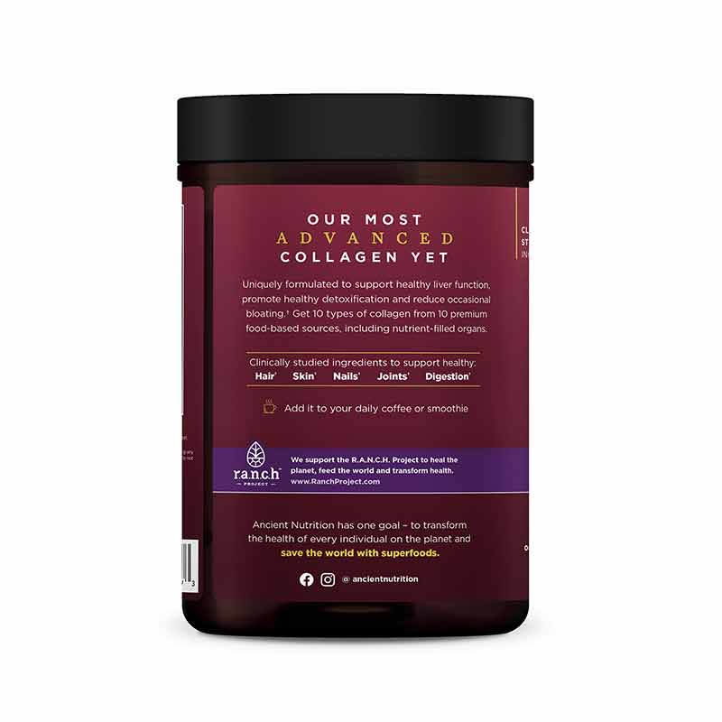 Multi Collagen Advanced Cleanse & Detox Powder, Unflavored, 36 Servings, by Ancient Nutrition, image #4