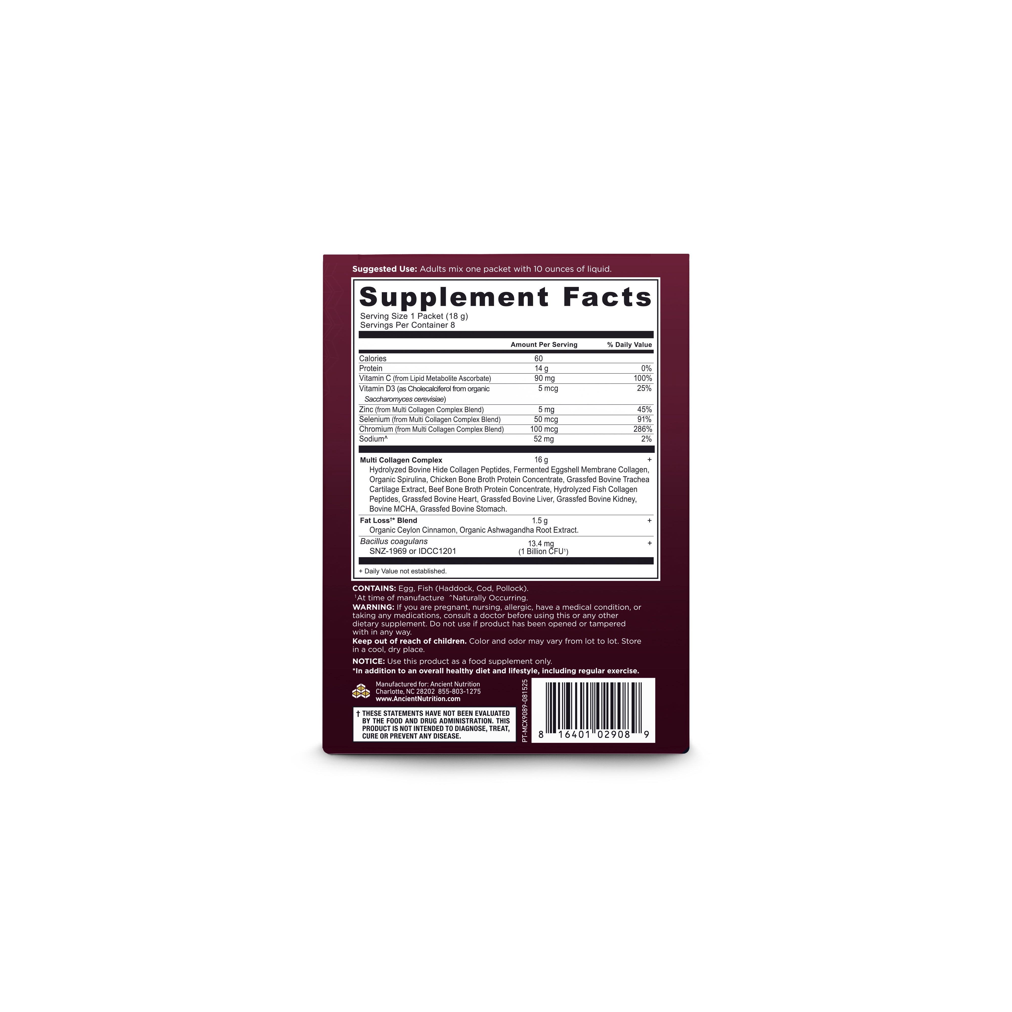 Multi Collagen Advanced Lean Sachets, by Ancient Nutrition